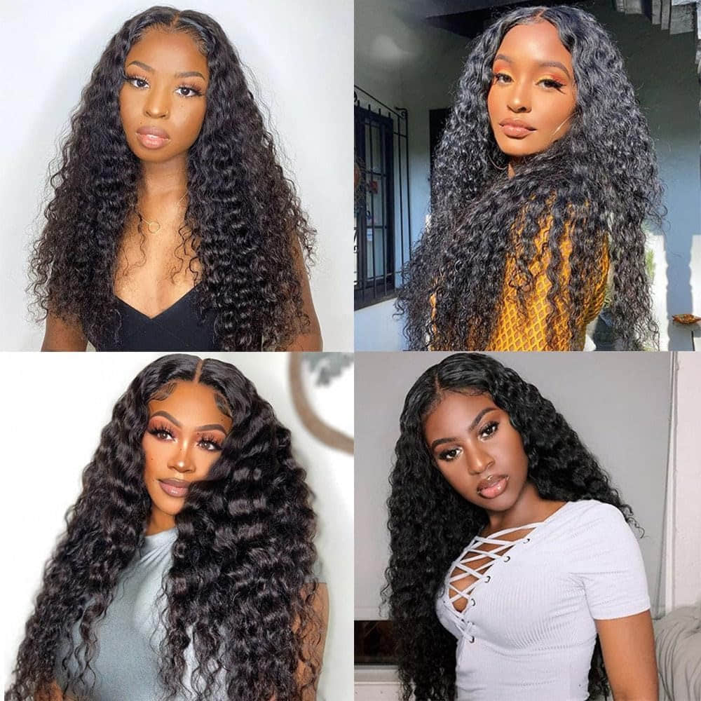 Deep Curly Brazilian Virgin Hair Bundles 10-30 Inch | Natural Black #1B
