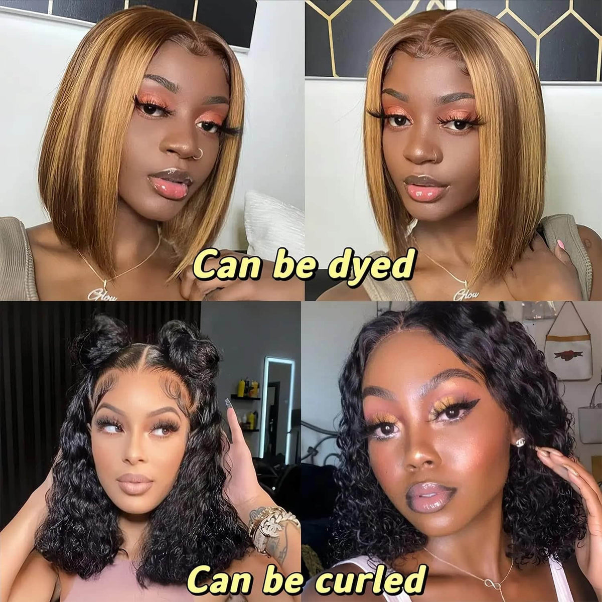 13"x4" Straight Bob Wig Transparent Lace Closure Wig 10-14 Inch | Natural Black #1B