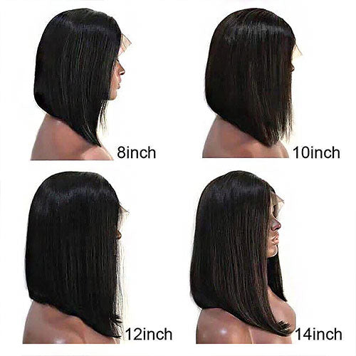 13"x4" Straight Bob Wig Transparent Lace Closure Wig 10-14 Inch | Natural Black #1B