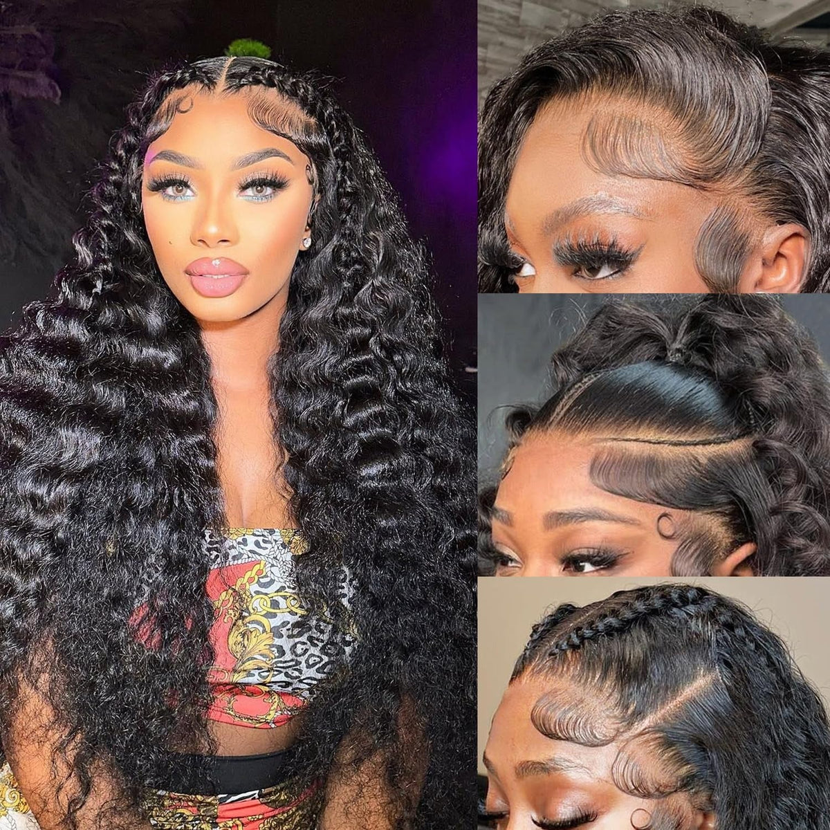 13"x4" HD Lace Deep Wave Frontal Wig 18-30 Inch | Natural Black #1B | 180% Density