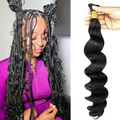 Loose Wave Bulk Hair for Braiding 14-24 Inch | Natural Black #1B | Brazilian Virgin Hair