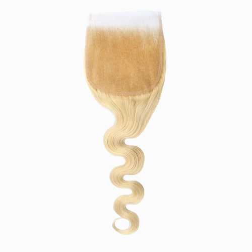 #613 Blonde 5"x5" Body Wave Transparent Lace Closure 12-20 Inch | Brazilian Virgin Hair