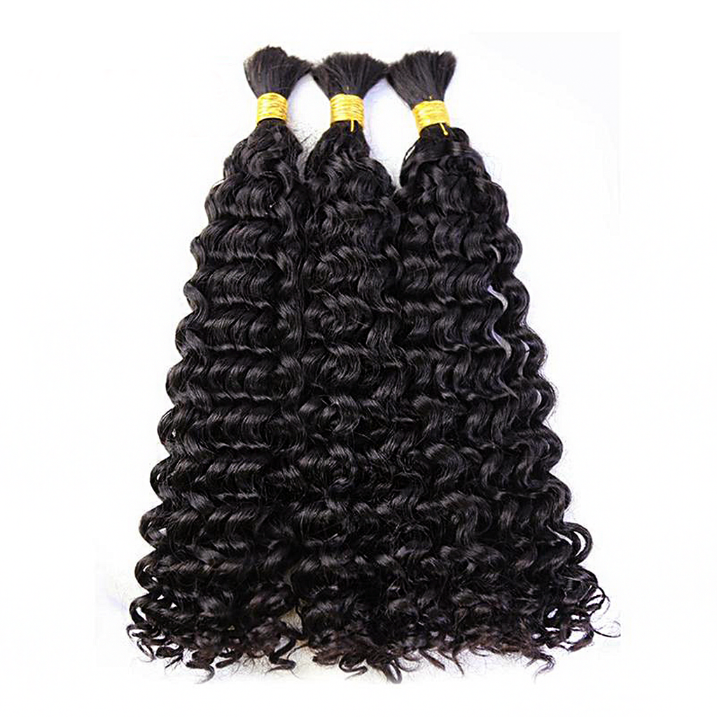 Water Wave Bulk Hair for Braiding 14-24 Inch | Natural Black #1B | Brazilian Virgin Hair