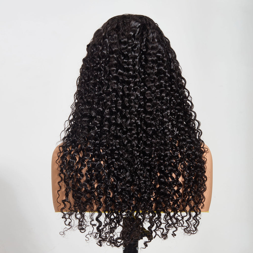 13"x4" Water Wave Transparent Lace Frontal Wig 24-30 Inch | 200% Density | Natural Black #1B