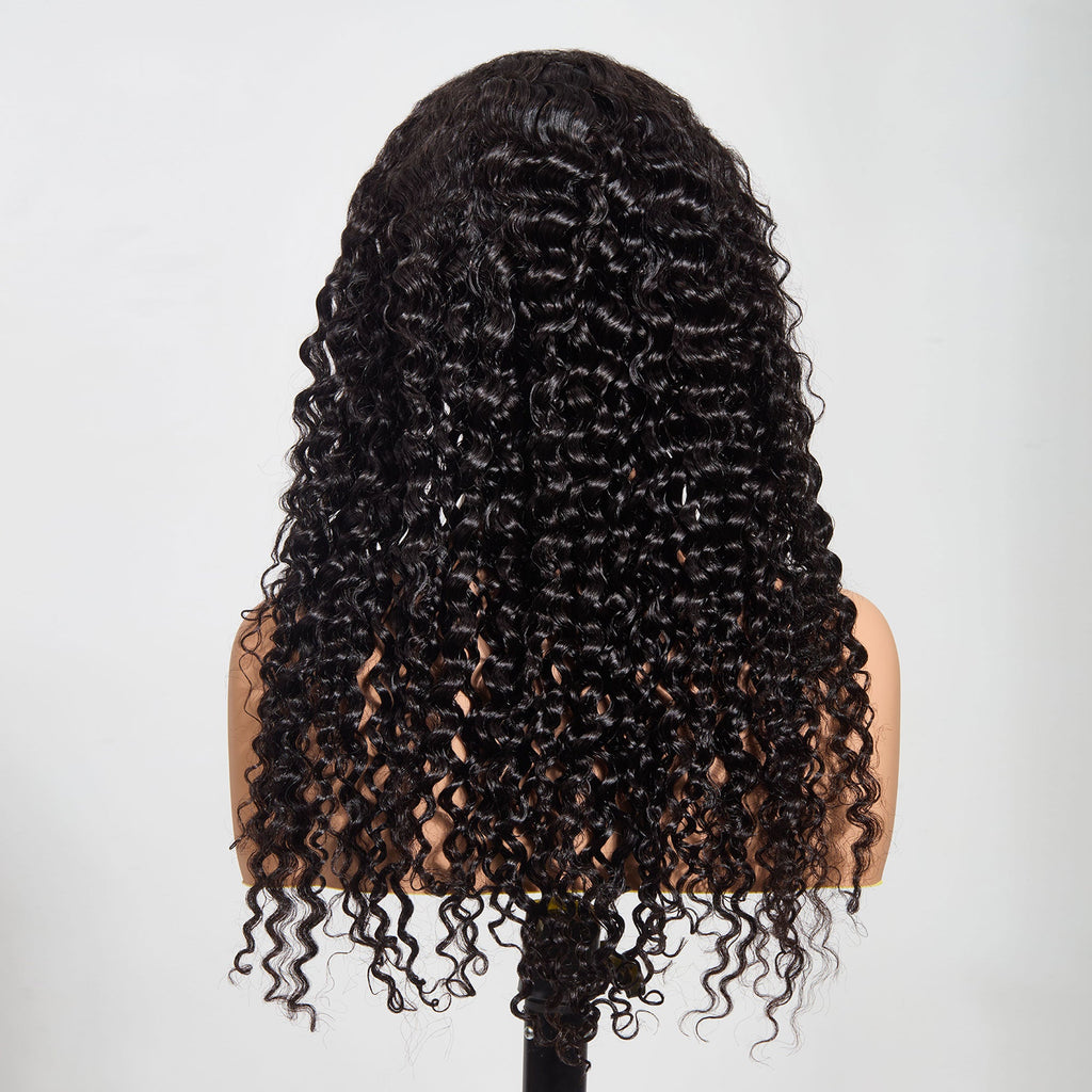 5"x5" Water Wave Transparent Glueless Lace Closure Wig 18-28 Inch | Natural Black #1B