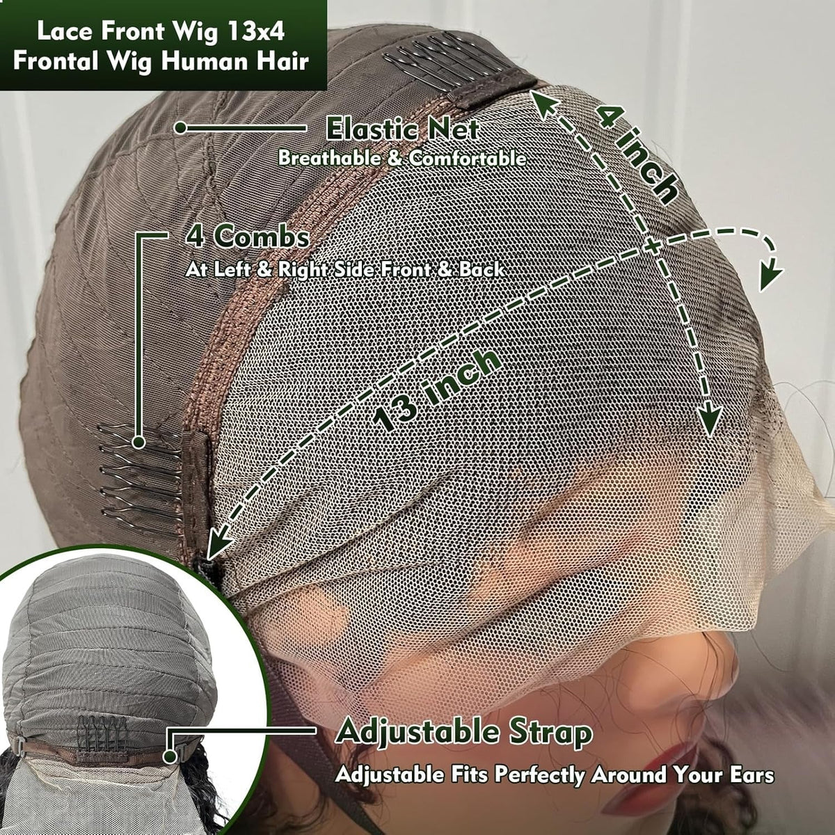 13"x4" Deep Wave Transparent Lace Frontal Wig 16-28 Inch | 150% Density | Natural Black #1B