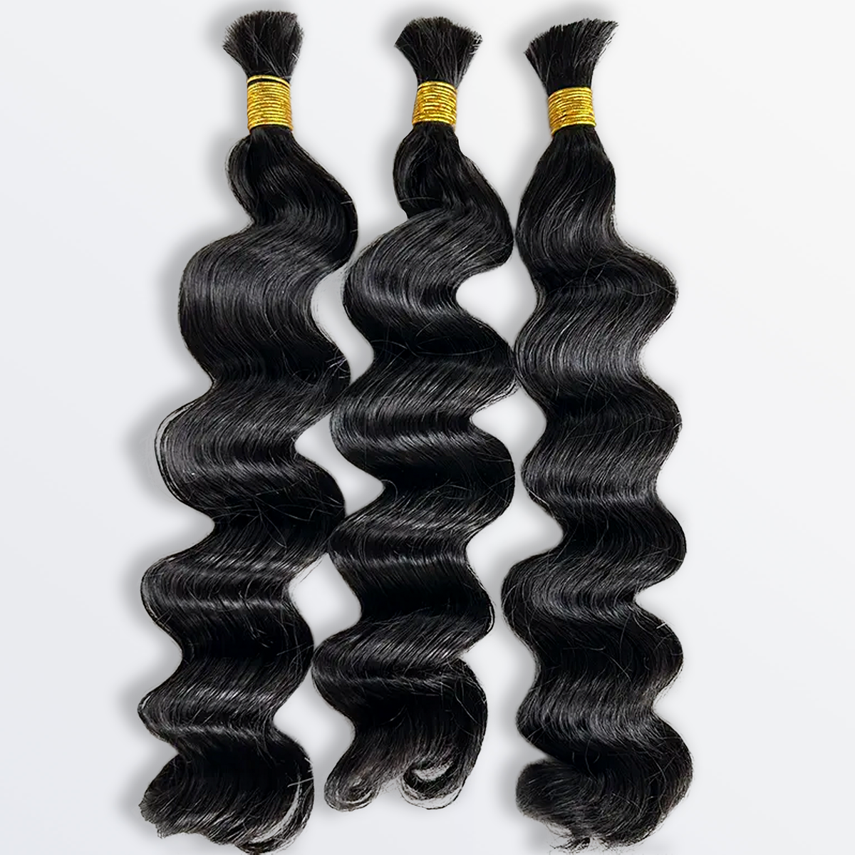 Loose Wave Bulk Hair for Braiding 14-24 Inch | Natural Black #1B | Brazilian Virgin Hair