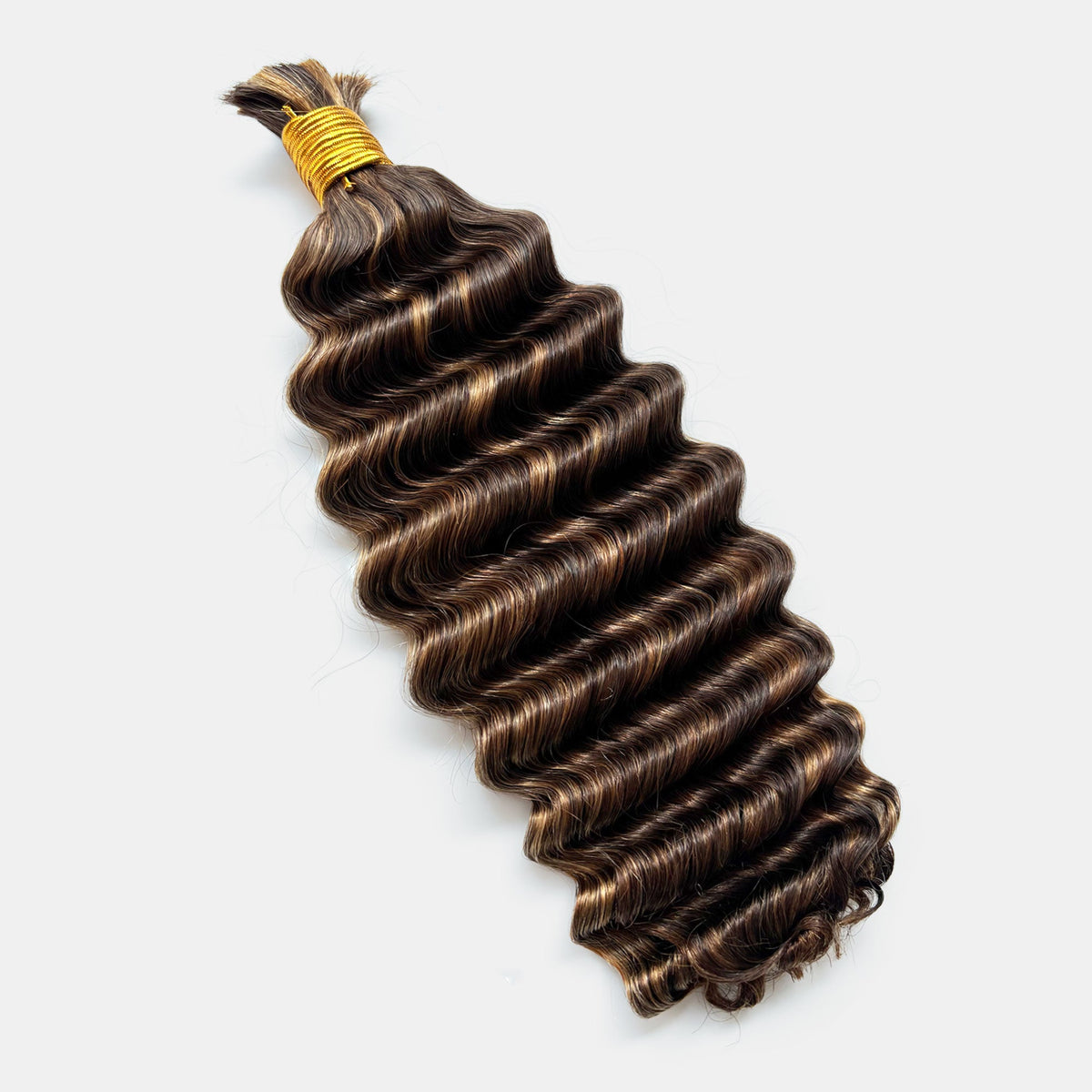 Deep Wave Bulk Hair for Braiding P4/27 Honey Brown | Brazilian Virgin Hair 14-20 Inch