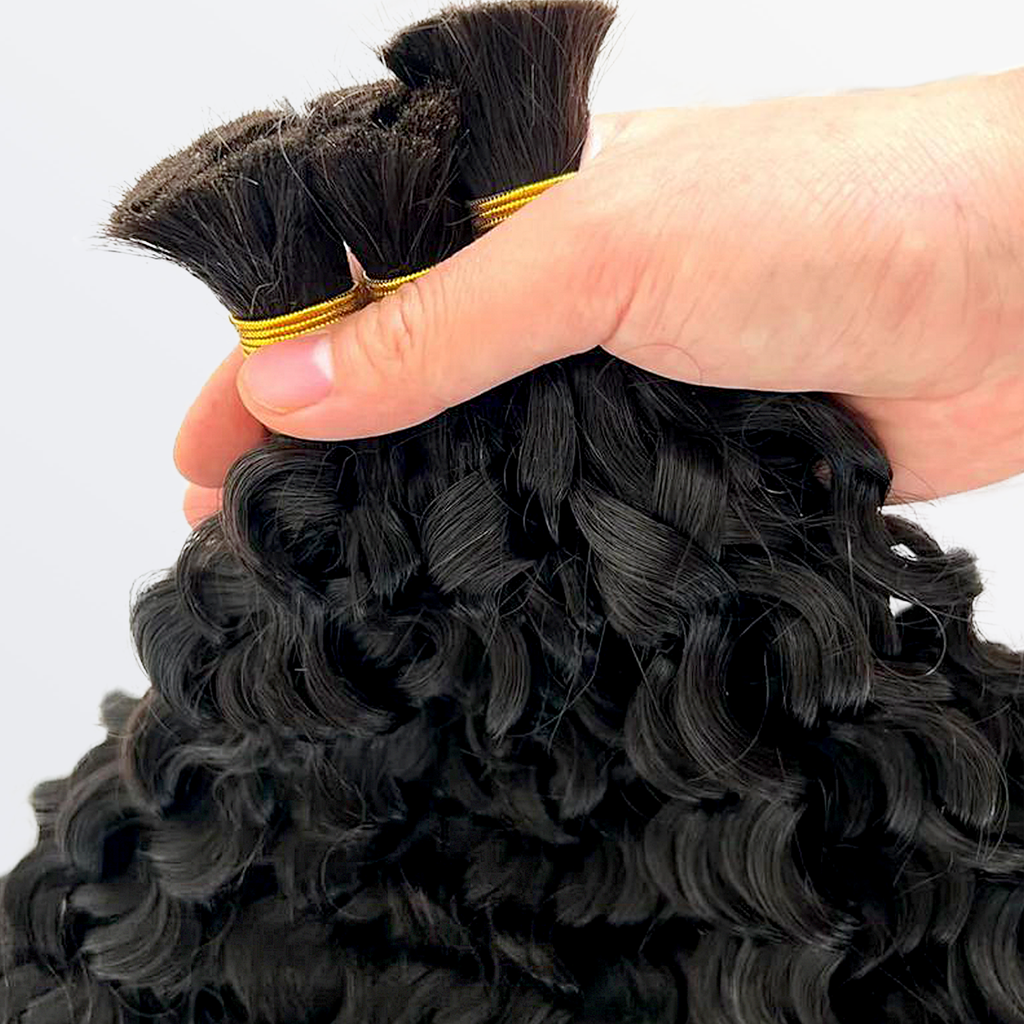 Water Wave Bulk Hair for Braiding 14-24 Inch | Natural Black #1B | Brazilian Virgin Hair
