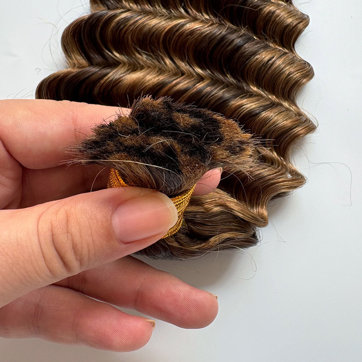 Deep Wave Bulk Hair for Braiding P4/27 Honey Brown | Brazilian Virgin Hair 14-20 Inch