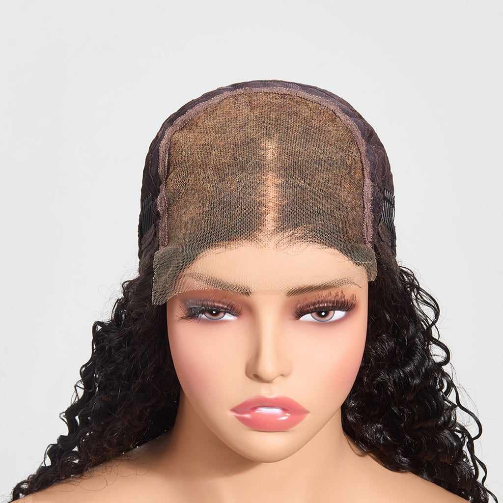 5"x5" Water Wave Transparent Glueless Lace Closure Wig 18-28 Inch | Natural Black #1B