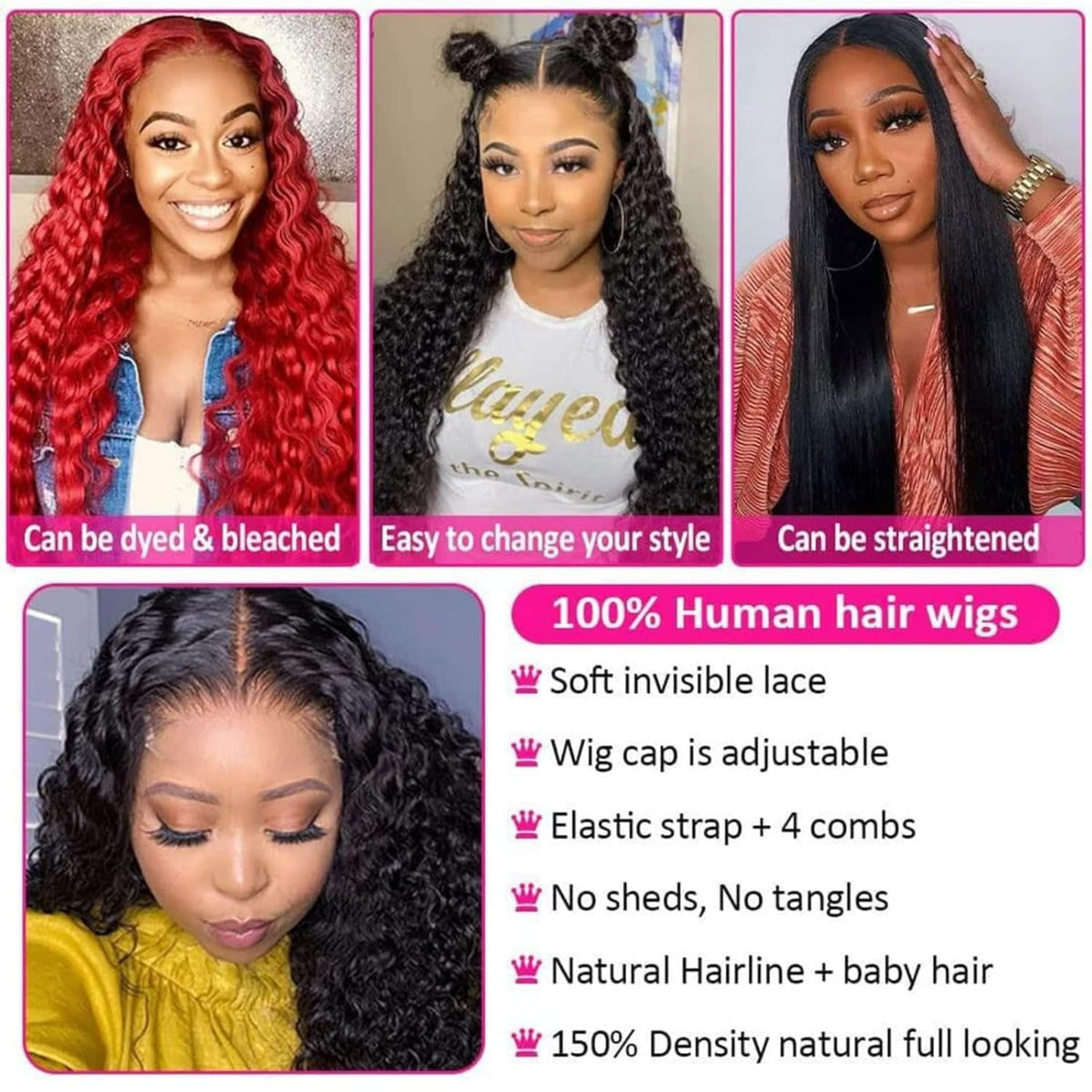 5"x5" Water Wave Transparent Glueless Lace Closure Wig 18-28 Inch | Natural Black #1B