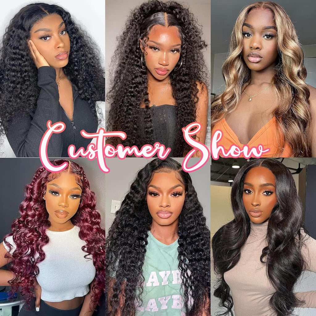 5"x5" Water Wave Transparent Glueless Lace Closure Wig 18-28 Inch | Natural Black #1B