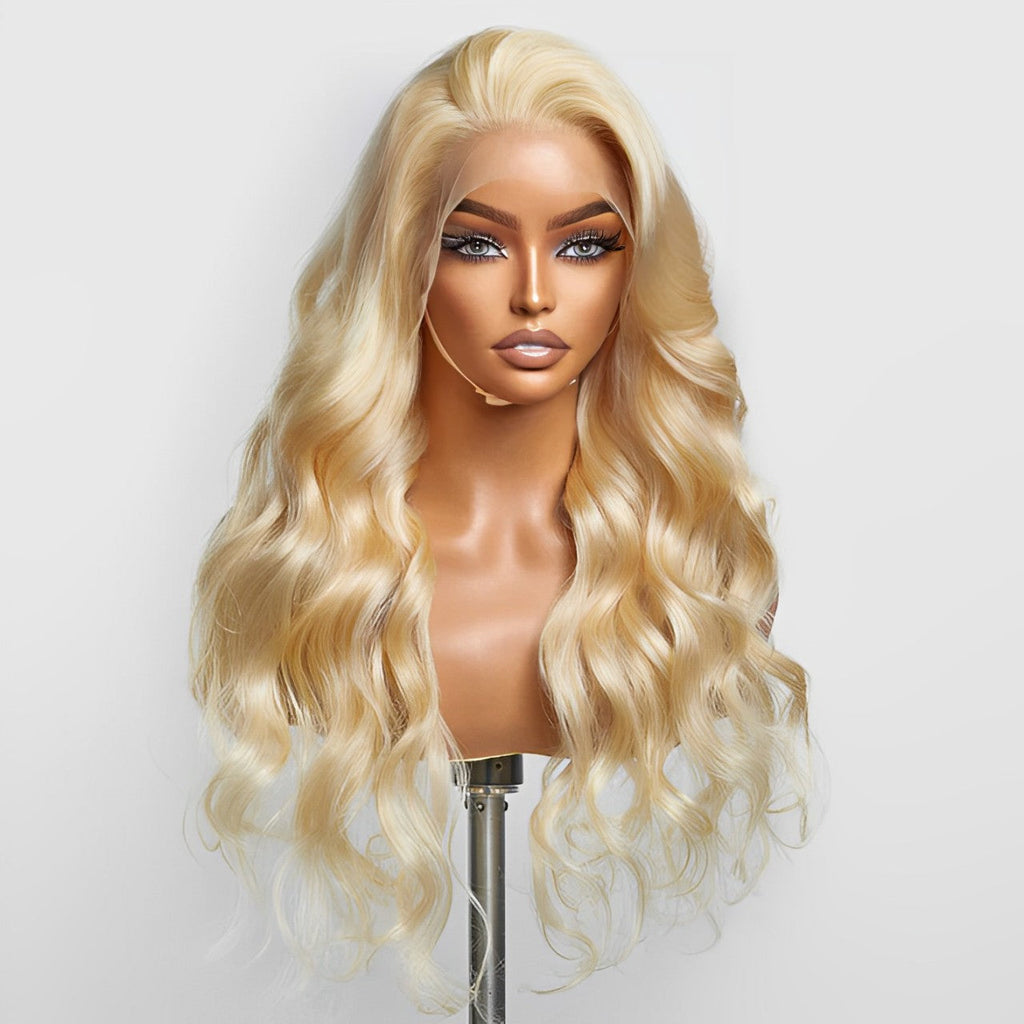 #613 Blonde 13"x4" Body Wave Transparent Lace Frontal Wig 22-28 Inch | 200% Density