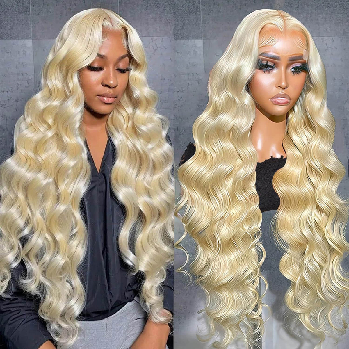 #613 Blonde 13"x4" Body Wave Transparent Lace Frontal Wig 16-30 Inch | 150% Density