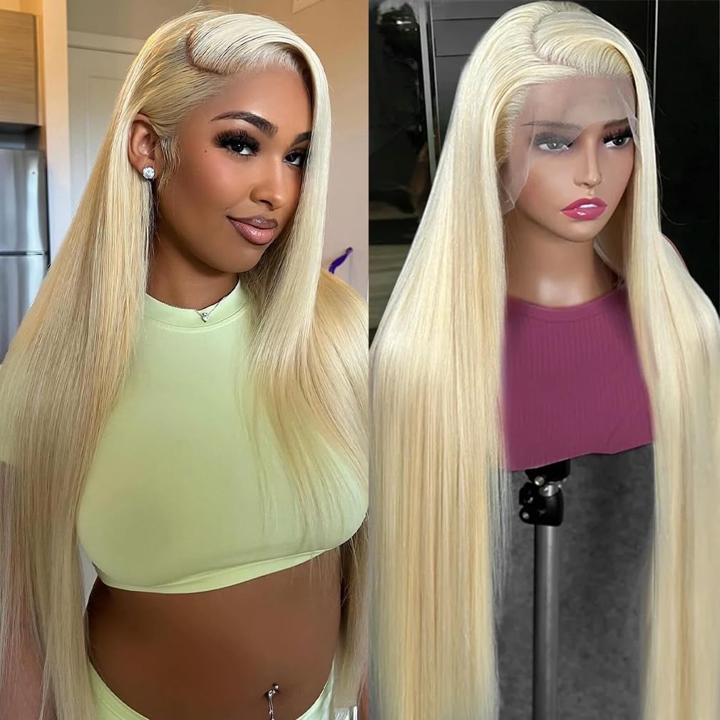 #613 Blonde 13"x4" Straight Transparent Lace Frontal Wig 22-28 Inch | 200% Density