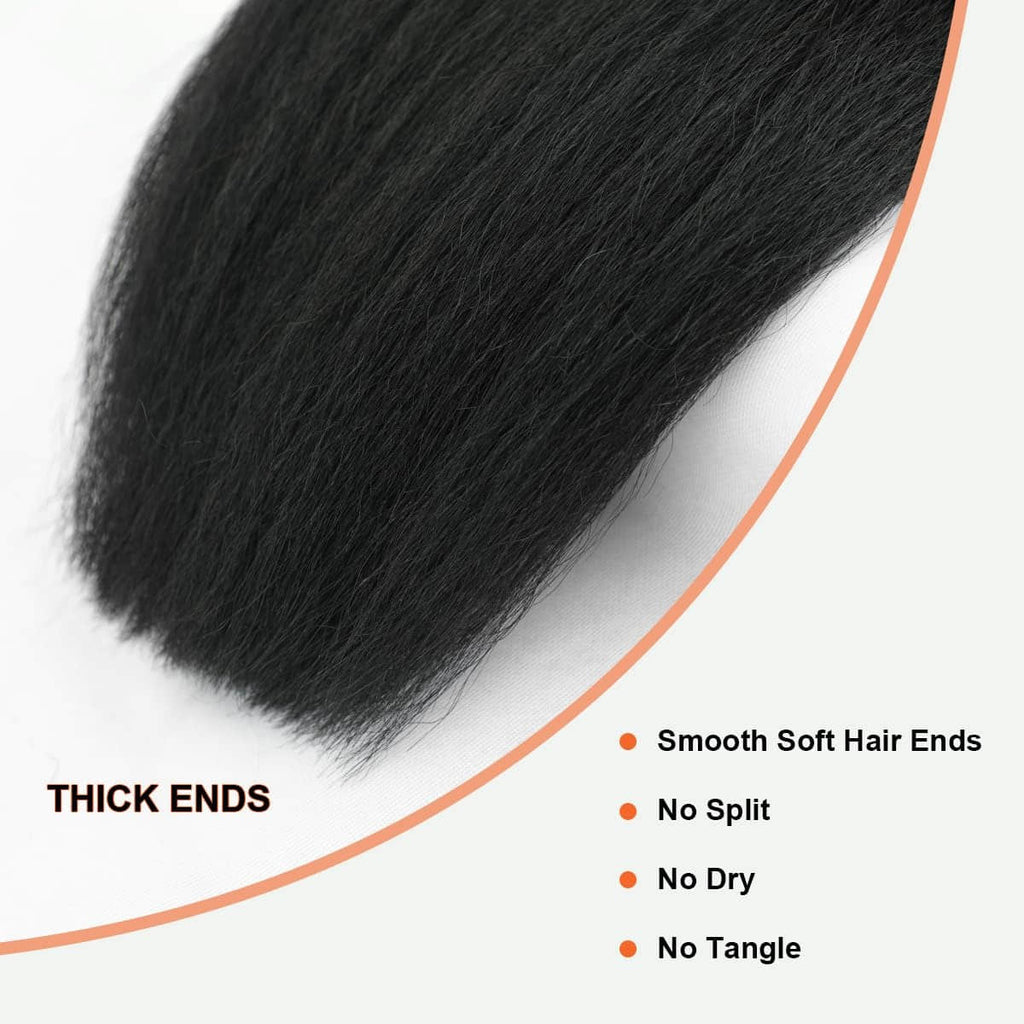 Kinky Straight Brazilian Virgin Hair Bundles 14-30 Inch | Natural Black #1B