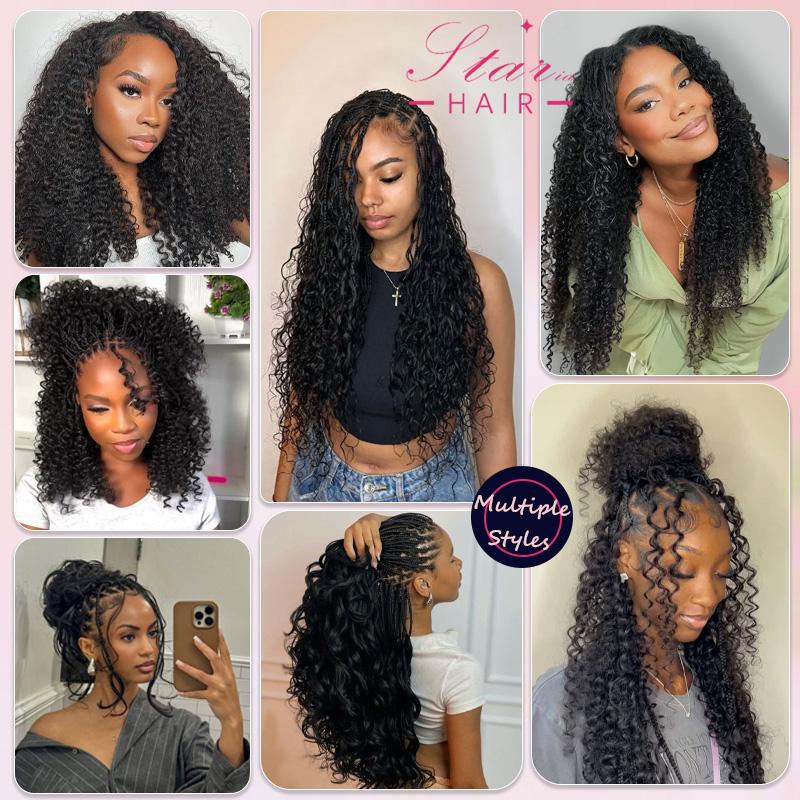 Water Wave Crochet Human Hair for Miracle Knots | Lightweight Boho Braid Extensions 14-20 Inch