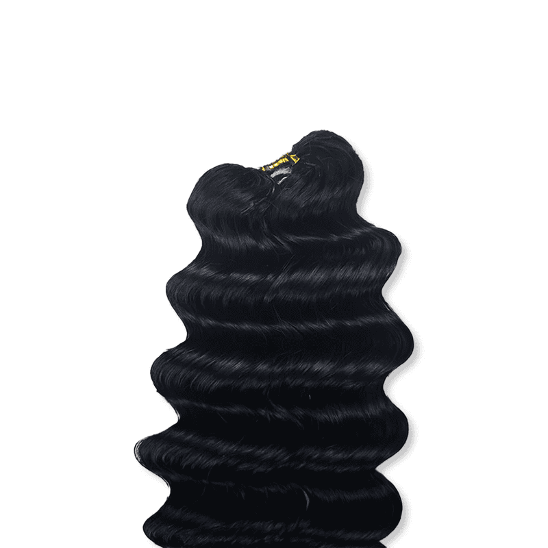 Deep Wave Feather Crochet Human Hair | Pre-Looped Boho Braid Extensions 14-20 Inch