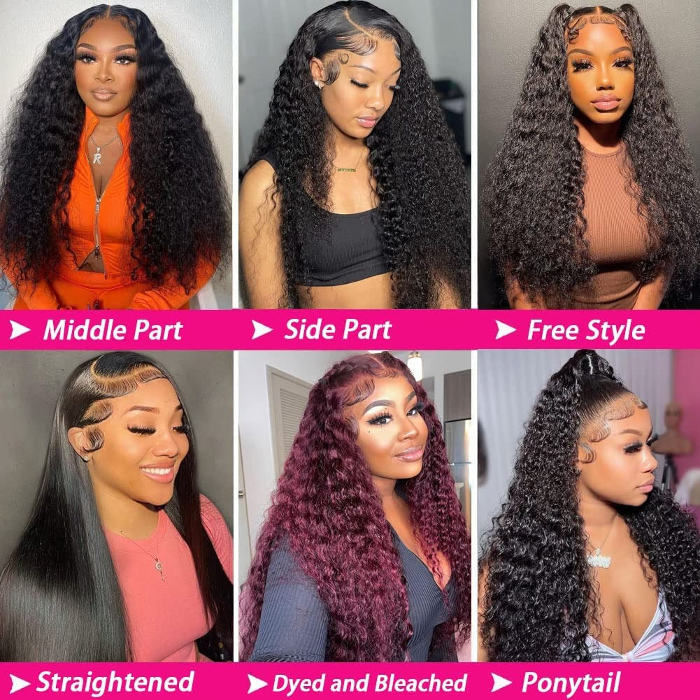 13"x4" Deep Wave Transparent Lace Frontal Wig 16-28 Inch | 150% Density | Natural Black #1B